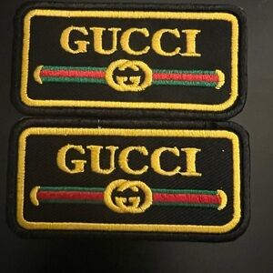Gucci Black and Gold Logo Patches